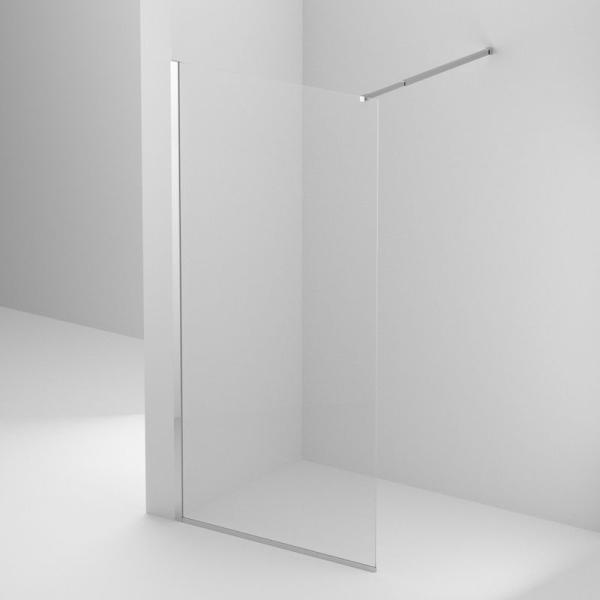 Душевая перегородка BelBagno KRAFT 80 прозрачное стекло 6 мм профиль хром KRAFT-L-1-80-C-Cr