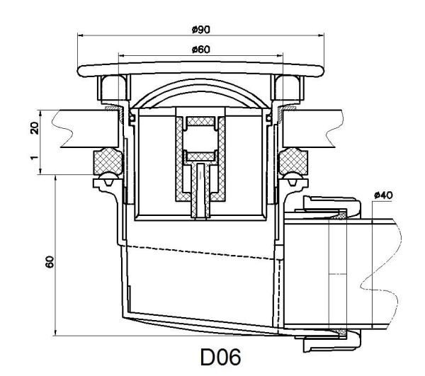 Сифон для душевых поддонов RGW Velplex QYD-06  18241106-01*