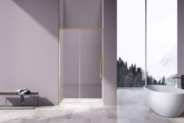 Душевая дверь Vincea Slim-N VDS-4SN120CLG, 1200, брашированное золото, стекло прозрачное