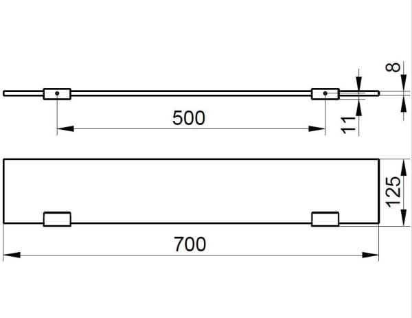 Стеклянная полочка KEUCO Edition 11 Прозрачный/бронза шлифованная 11110035100 1050 мм