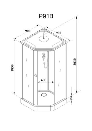 Душевая кабина PARLY P91B (90х90х215)