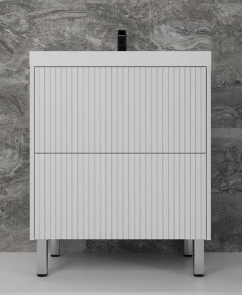 Тумба напольная Style Line Стокгольм 70, Classic 70, (2 ящ.) белый рифленый софт, PUSH