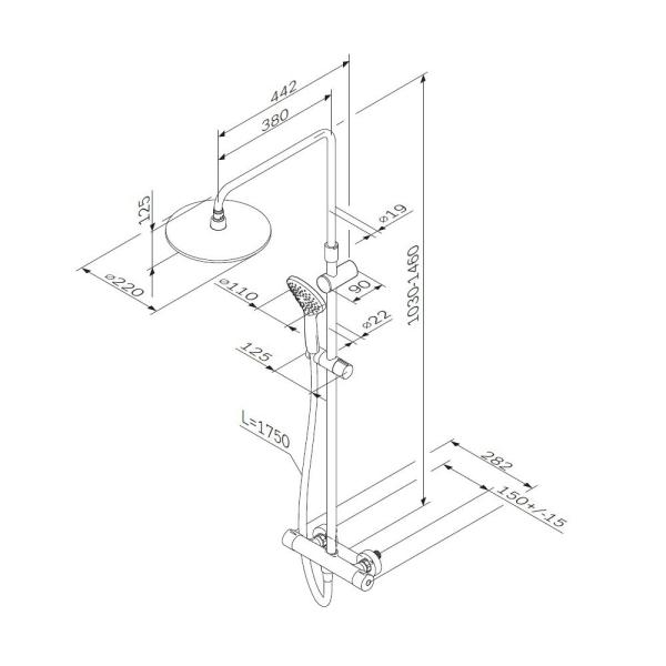 Душевая система AM.PM Gem F0790410 термостат хром