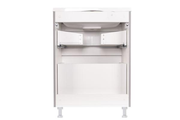 Тумба под раковину Style line El Fante напольная Бергамо мини 60 (2 ящ.) Люкс антискрейтч серый, PLUS