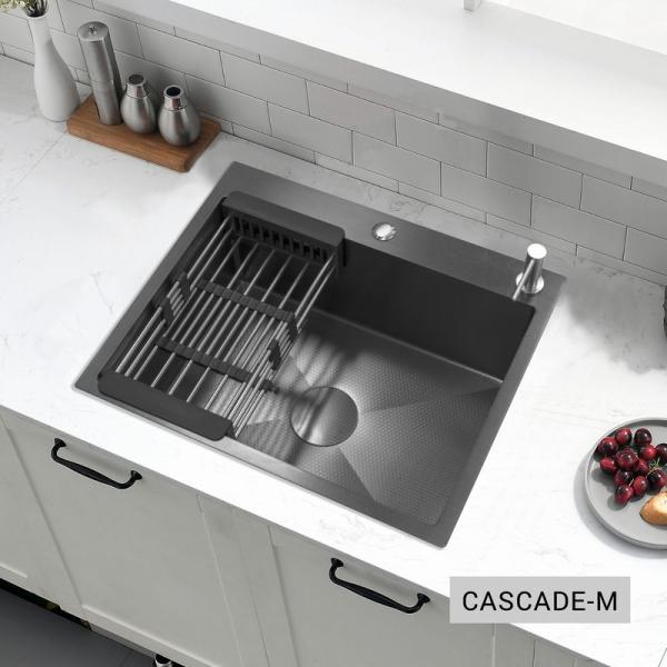 Мойка кухонная Esbano CASCADE-M 600х500х230 оружейная сталь PVD покрытие