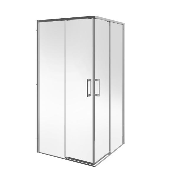 Душевой уголок Kerama Marazzi LINDO ЛИНДО LN.100.SSD.CR раздвижной с функцией плавного открывания и закрывания, квадратный, 100х100х195, хром
