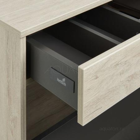 Тумба под раковину AQUATON Лофт Урбан 80 серый графит, дуб орегон 1A247601LQX60