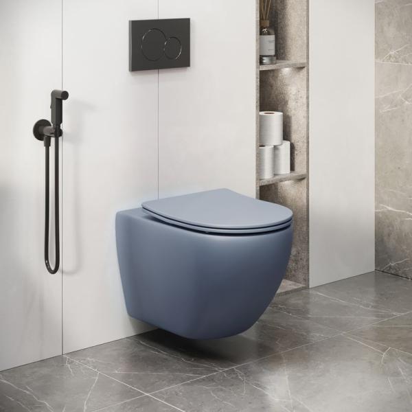 Унитаз Grossman GR-4411BSMS-21 Color (550*365*395) ГОЛУБОЙ МАТОВЫЙ подвесной Безободковый