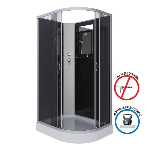 Душевая кабина Niagara NG-3512-14LBK 1200х800х2000 низкий поддон 13см стекло тонированное