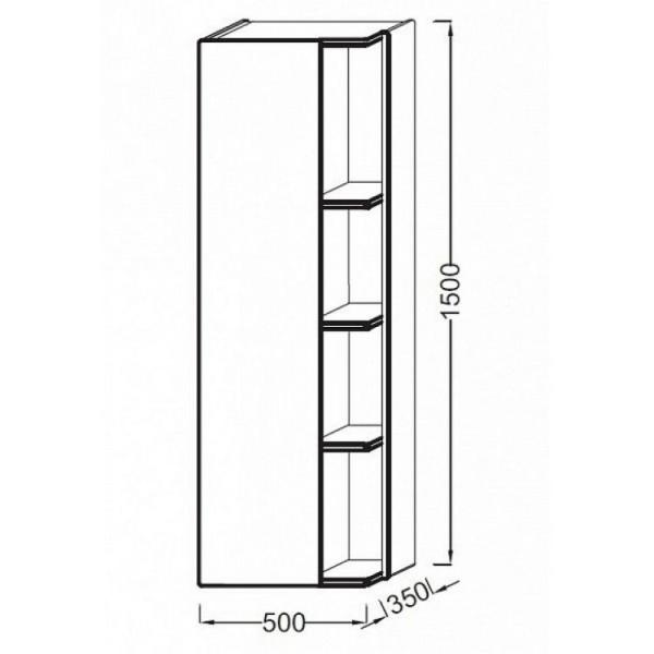 Пенал Jacob Delafon TERRACE EB1179G-N23 50 см подвесной левый коричневый