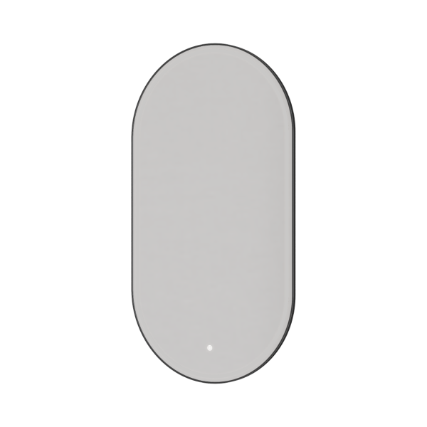 Зеркало Boheme овальное, мет. рама, тыльная подсветка, сенсор, антизапотевание, 60*110, GUN METAL 568-GM