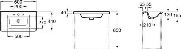 Раковина Roca The Gap Unik 60x44 327472000