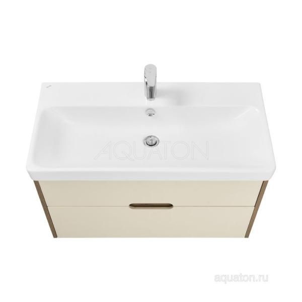 Тумба под раковину AQUATON Оливия 90 бежевый, дуб велл 1A254401OLVG0