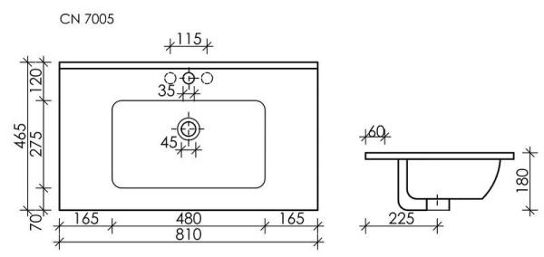 Раковина Ceramicanova Element CN7005MB 810x465x180 черная матовая
