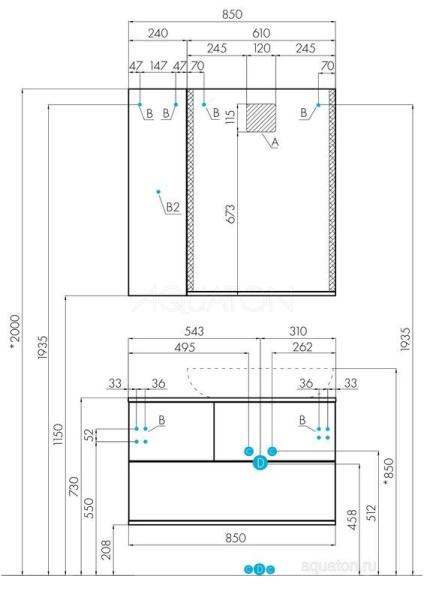 Зеркало AQUATON Терра 61 дуб кантри 1A247302TEDY0