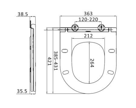 Крышка-сиденье для унитаза AM.PM Spirit 2.0 C707857WH белый