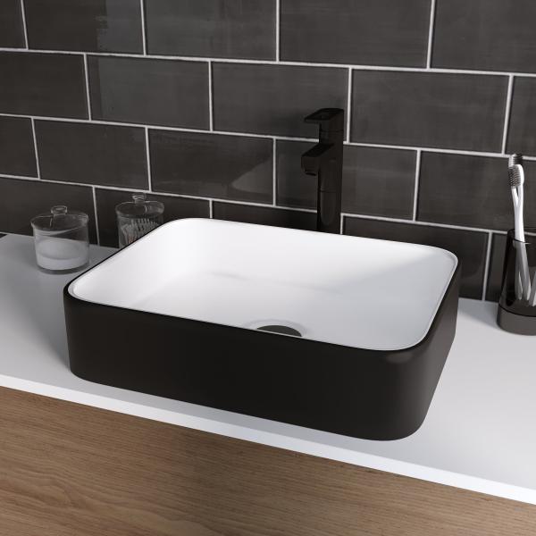 Раковина Grossman GR-4043BW (505*390*140) черно-белая