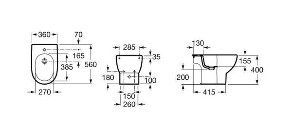 Биде Roca Meridian-N 357244000 напольное