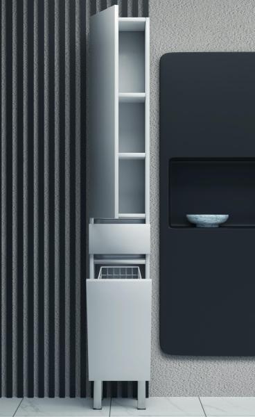 Пенал SANVIT Кубэ-3 (К) 32 с бельевой корзиной напольный Белый