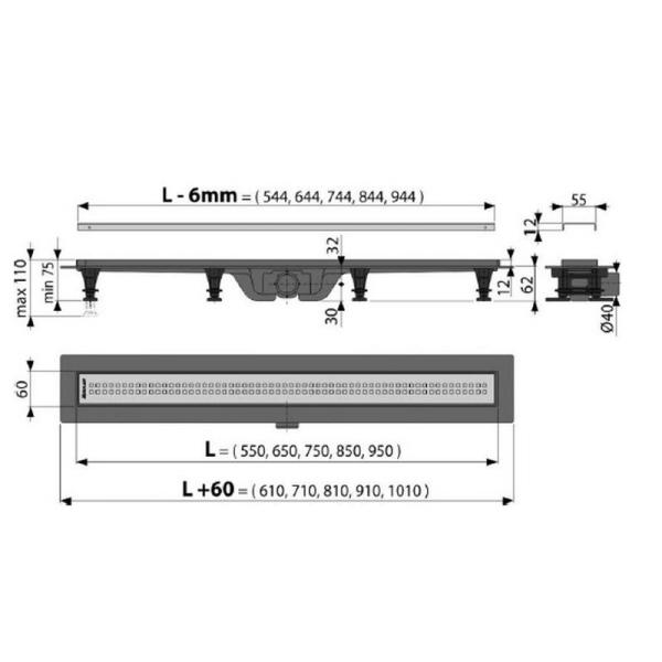 Душевой лоток AlcaPlast APZ9-950M Simple
