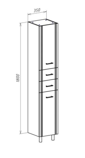 Пенал-35 Bellezza Уют с 2 ящ. с б/к бежевый Н