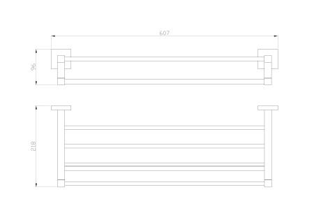 Полотенцедержатель с полкой WONZON & WOGHAND POLO, Брашированный никель (WW-8981-BN)