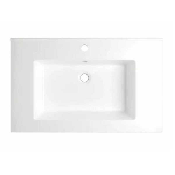 Раковина для ванной Uperwood Parma Premium 75 см, белая глянцевая полувстраиваемая 