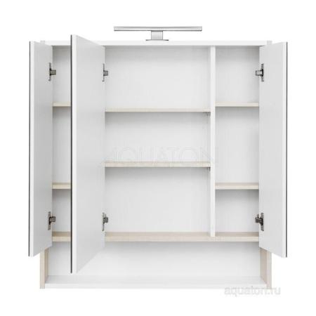 Зеркальный шкаф AQUATON Рико 80 белый, ясень фабрик 1A215302RIB90