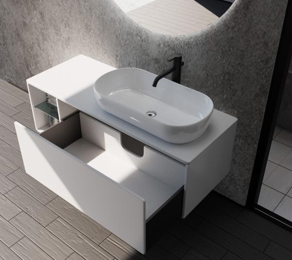 Тумба SANVIT Оскар 90 подвесная Белый без раковины