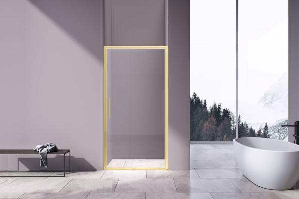 Душевая дверь Vincea Slim 8mm VDP-4SL900CLG, брашированное золото, стекло прозрачное