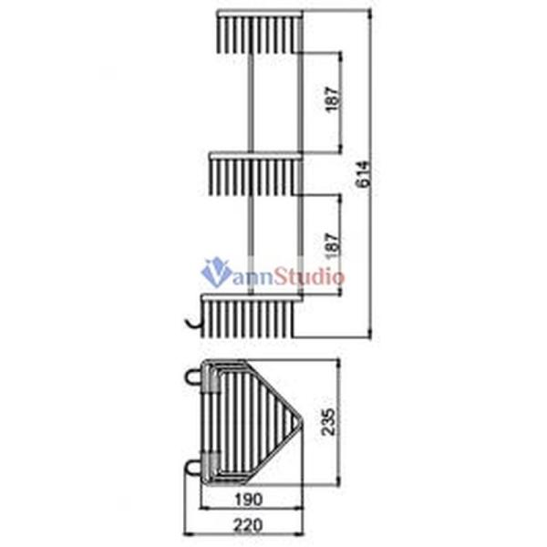 F351-2 Полка 3-ярусная угловая Frap нержавейка хром