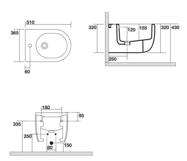 Биде подвесное AXA GLOMP 0202001
