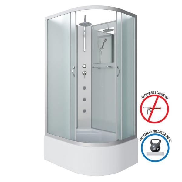 Душевая кабина Niagara NG-2310-14LBKTG 1200х800х2100-2400 высокий поддон 40см стекло матовое