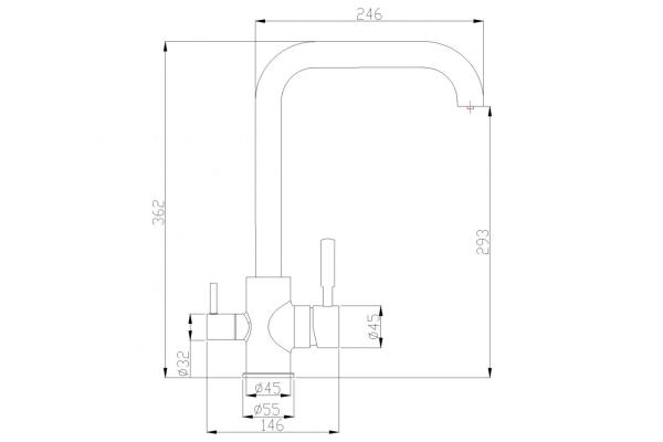 Смеситель для кухни ZORG Steel Hammer (SH 715 BLACK BR) черный
