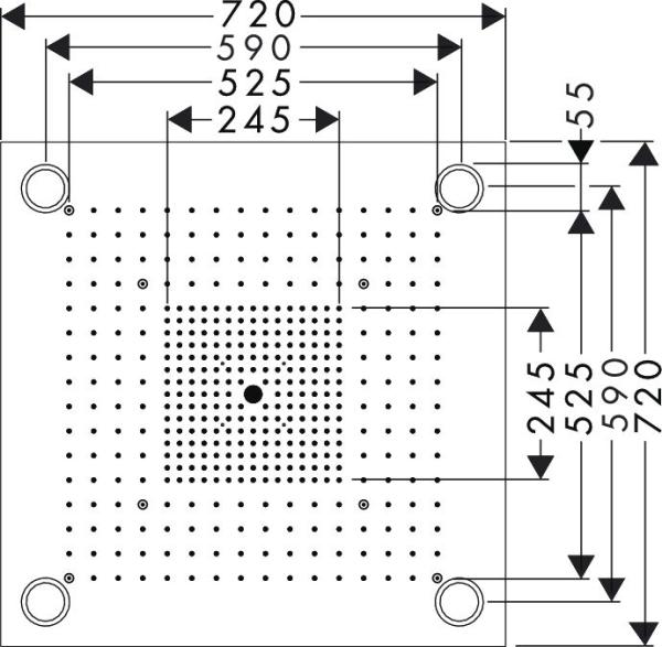 Axor ShowerCollection 10627800 верхний душ ShowerHeaven 720х720 с подсветкой