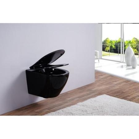 Унитаз Esbano AZALEA (Black) подвесной безободковый микролифт