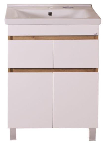 Тумба ASB-Mebel Марко 60-2.2 напольная белый/дуб золотой