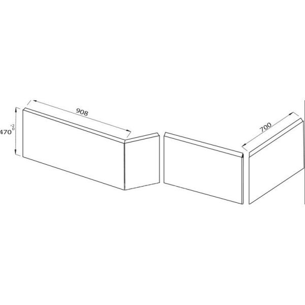 Панель фронтальная Jacob Delafon BAIN-DOUCHE NEO E6D135-00 180x70 см из алюминия