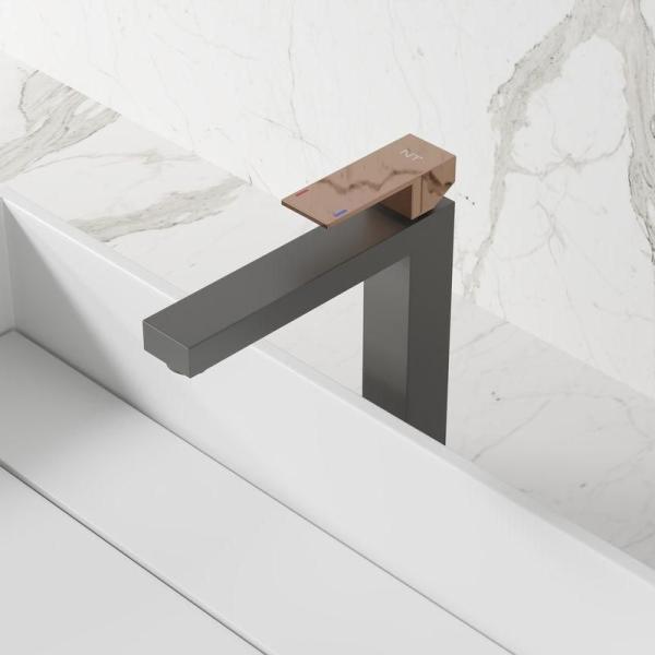 Смеситель NT BAGNO NT9001НGG ADIGO HGG для раковины серый матовый