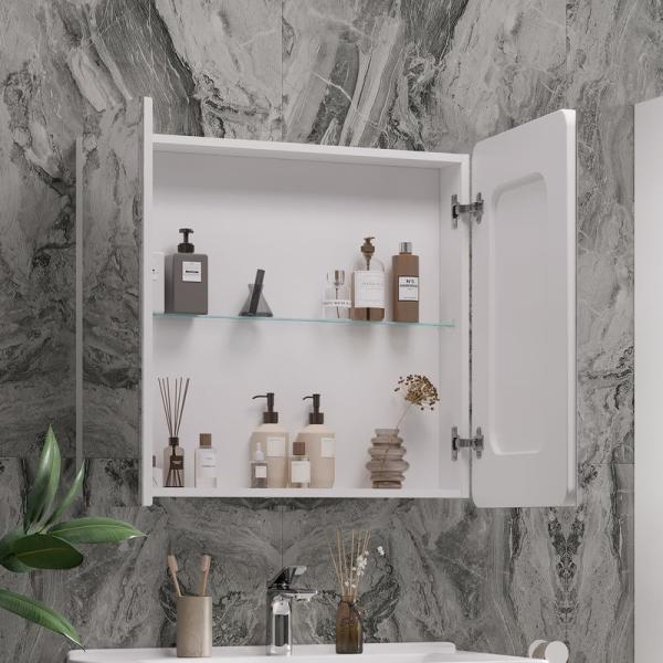 Шкаф зеркальный Volna 80 белый глянец