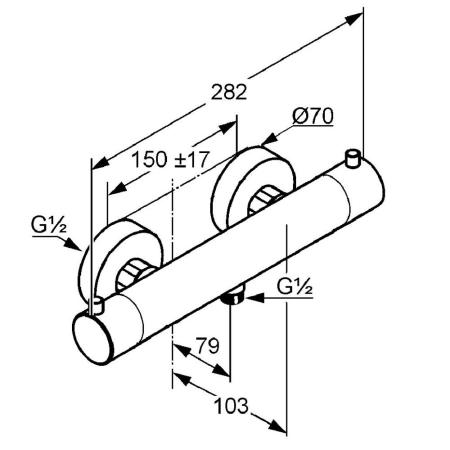 Смеситель Kludi Objekta Therm E 352000538 для душа с термостатом