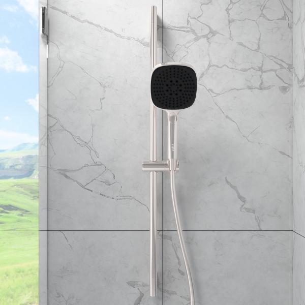 Душевая стойка VitrA Core Square A4591734EXP с ручным душем без смесителя брашированный никель