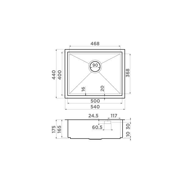 Кухонная мойка Omoikiri Kasen 54-16 INT IN нерж.сталь/нержавеющая сталь 4997059