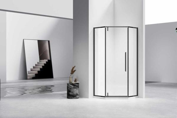 Душевой уголок Vincea Slim-N VSP-4SN900CLB, 900*900, черный, стекло прозрачное