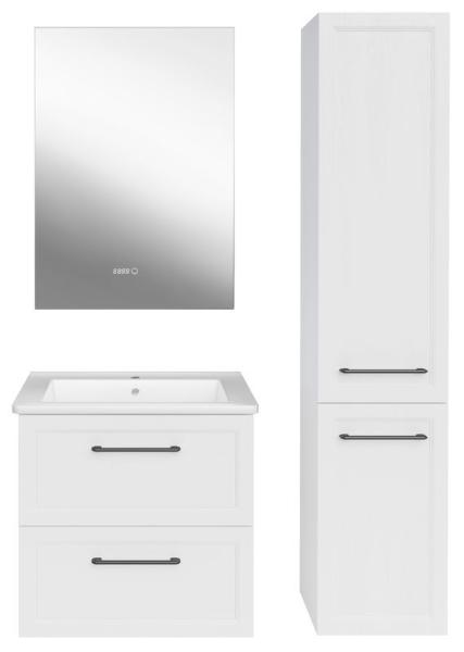 Тумба ASB-Mebel Белмонти 65 Ясень браш софт белый подвесная под умывальник Оскар 65