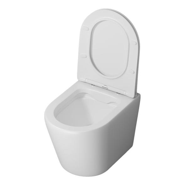 Унитаз Grossman GR-4478MS Fly (520*360*350) БЕЛЫЙ МАТОВЫЙ подвесной Безободковый с тонкой крышкой