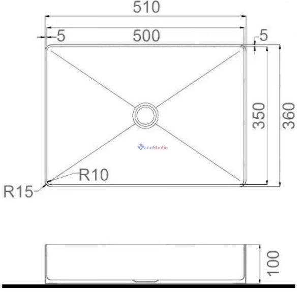 Раковина Gappo GX401-3 51x36 Cатин золотой нерж.сталь на столешницу