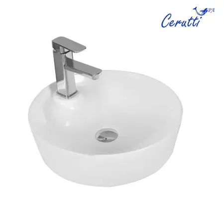 Раковина накладная CeruttiSPA, CR0090 (440х440х130) белая, круглая, с отверстием под смеситель