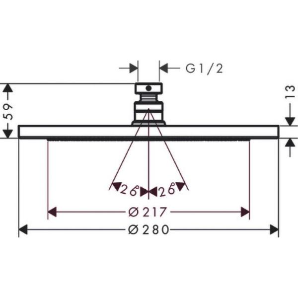 Верхний душ Hansgrohe 26220140 Croma D280 мм, 1 режим RainAir шлифованная бронза