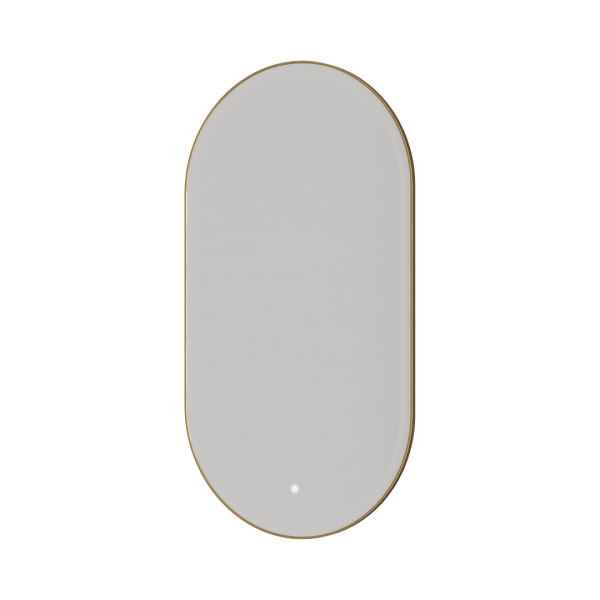 Зеркало Boheme овальное, мет. рама, тыльная подсветка, сенсор, антизапотевание, 60*110, MATT GOLD 568-MG